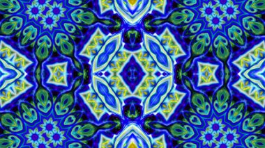 Soyut boya fırça mürekkep patlayabilir formanın düzgün kavramı simetrik desen süs dekoratif Kaleidoscope hareketi geometrik daire ve yıldız şekiller