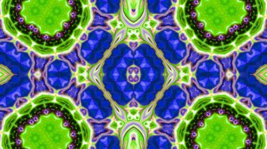 Soyut boya fırça mürekkep patlayabilir formanın düzgün kavramı simetrik desen süs dekoratif Kaleidoscope hareketi geometrik daire ve yıldız şekiller