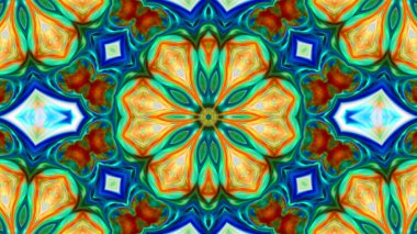 Soyut boya fırça mürekkep patlayabilir formanın düzgün kavramı simetrik desen süs dekoratif Kaleidoscope hareketi geometrik daire ve yıldız şekiller