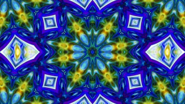 Soyut boya fırça mürekkep patlayabilir formanın düzgün kavramı simetrik desen süs dekoratif Kaleidoscope hareketi geometrik daire ve yıldız şekiller