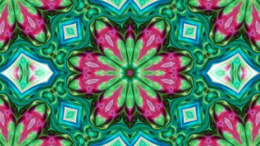 Soyut boya fırça mürekkep patlayabilir formanın düzgün kavramı simetrik desen süs dekoratif Kaleidoscope hareketi geometrik daire ve yıldız şekiller