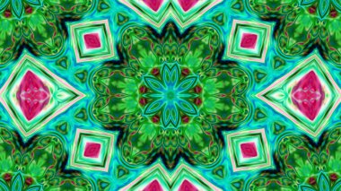 Soyut boya fırça mürekkep patlayabilir formanın düzgün kavramı simetrik desen süs dekoratif Kaleidoscope hareketi geometrik daire ve yıldız şekiller