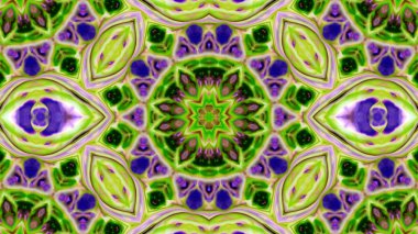 Soyut boya fırça mürekkep patlayabilir formanın düzgün kavramı simetrik desen süs dekoratif Kaleidoscope hareketi geometrik daire ve yıldız şekiller