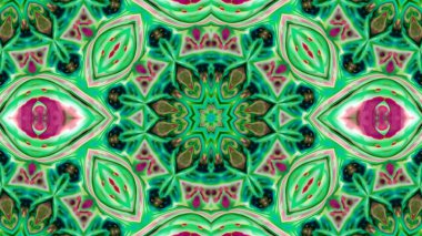 Soyut boya fırça mürekkep patlayabilir formanın düzgün kavramı simetrik desen süs dekoratif Kaleidoscope hareketi geometrik daire ve yıldız şekiller