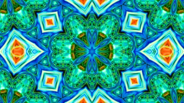 Soyut boya fırça mürekkep patlayabilir formanın düzgün kavramı simetrik desen süs dekoratif Kaleidoscope hareketi geometrik daire ve yıldız şekiller