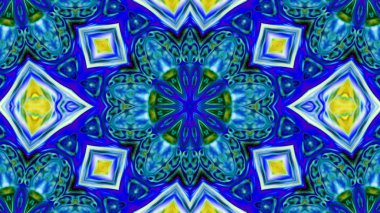 Soyut boya fırça mürekkep patlayabilir formanın düzgün kavramı simetrik desen süs dekoratif Kaleidoscope hareketi geometrik daire ve yıldız şekiller