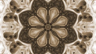 Soyut boya fırça mürekkep patlayabilir formanın düzgün kavramı simetrik desen süs dekoratif Kaleidoscope hareketi geometrik daire ve yıldız şekiller