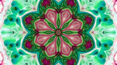 Soyut boya fırça mürekkep patlayabilir formanın düzgün kavramı simetrik desen süs dekoratif Kaleidoscope hareketi geometrik daire ve yıldız şekiller