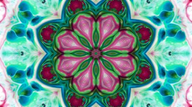 Soyut boya fırça mürekkep patlayabilir formanın düzgün kavramı simetrik desen süs dekoratif Kaleidoscope hareketi geometrik daire ve yıldız şekiller