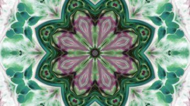 Soyut boya fırça mürekkep patlayabilir formanın düzgün kavramı simetrik desen süs dekoratif Kaleidoscope hareketi geometrik daire ve yıldız şekiller