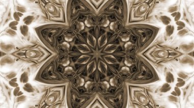 Soyut boya fırça mürekkep patlayabilir formanın düzgün kavramı simetrik desen süs dekoratif Kaleidoscope hareketi geometrik daire ve yıldız şekiller