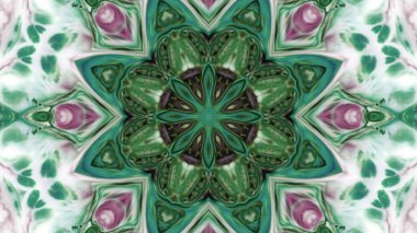 Soyut boya fırça mürekkep patlayabilir formanın düzgün kavramı simetrik desen süs dekoratif Kaleidoscope hareketi geometrik daire ve yıldız şekiller