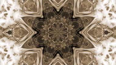 Soyut boya fırça mürekkep patlayabilir formanın düzgün kavramı simetrik desen süs dekoratif Kaleidoscope hareketi geometrik daire ve yıldız şekiller