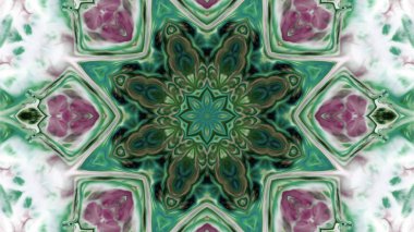 Soyut boya fırça mürekkep patlayabilir formanın düzgün kavramı simetrik desen süs dekoratif Kaleidoscope hareketi geometrik daire ve yıldız şekiller