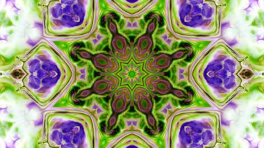 Soyut boya fırça mürekkep patlayabilir formanın düzgün kavramı simetrik desen süs dekoratif Kaleidoscope hareketi geometrik daire ve yıldız şekiller