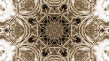 Soyut boya fırça mürekkep patlayabilir formanın düzgün kavramı simetrik desen süs dekoratif Kaleidoscope hareketi geometrik daire ve yıldız şekiller