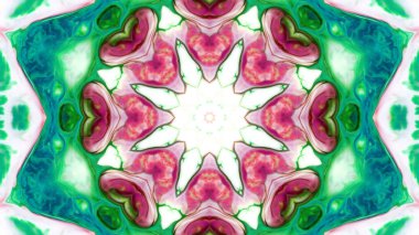 Soyut boya fırça mürekkep patlayabilir formanın düzgün kavramı simetrik desen süs dekoratif Kaleidoscope hareketi geometrik daire ve yıldız şekiller