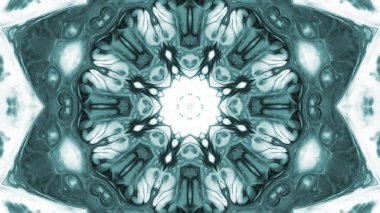 Soyut boya fırça mürekkep patlayabilir formanın düzgün kavramı simetrik desen süs dekoratif Kaleidoscope hareketi geometrik daire ve yıldız şekiller