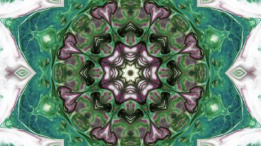 Soyut boya fırça mürekkep patlayabilir formanın düzgün kavramı simetrik desen süs dekoratif Kaleidoscope hareketi geometrik daire ve yıldız şekiller