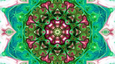 Soyut boya fırça mürekkep patlayabilir formanın düzgün kavramı simetrik desen süs dekoratif Kaleidoscope hareketi geometrik daire ve yıldız şekiller