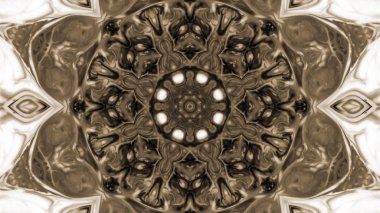 Soyut boya fırça mürekkep patlayabilir formanın düzgün kavramı simetrik desen süs dekoratif Kaleidoscope hareketi geometrik daire ve yıldız şekiller