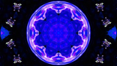 Soyut boya fırça mürekkep patlayabilir formanın düzgün kavramı simetrik desen süs dekoratif Kaleidoscope hareketi geometrik daire ve yıldız şekiller