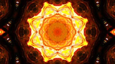 Soyut boya fırça mürekkep patlayabilir formanın düzgün kavramı simetrik desen süs dekoratif Kaleidoscope hareketi geometrik daire ve yıldız şekiller