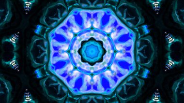 Soyut boya fırça mürekkep patlayabilir formanın düzgün kavramı simetrik desen süs dekoratif Kaleidoscope hareketi geometrik daire ve yıldız şekiller