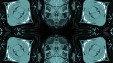 Soyut boya fırça mürekkep patlayabilir formanın düzgün kavramı simetrik desen süs dekoratif Kaleidoscope hareketi geometrik daire ve yıldız şekiller