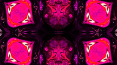 Soyut boya fırça mürekkep patlayabilir formanın düzgün kavramı simetrik desen süs dekoratif Kaleidoscope hareketi geometrik daire ve yıldız şekiller