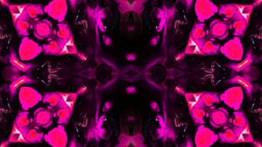 Soyut boya fırça mürekkep patlayabilir formanın düzgün kavramı simetrik desen süs dekoratif Kaleidoscope hareketi geometrik daire ve yıldız şekiller