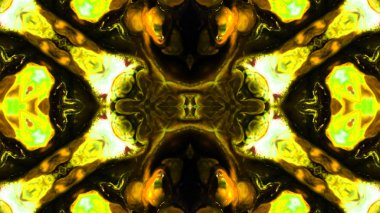 Soyut boya fırça mürekkep patlayabilir formanın düzgün kavramı simetrik desen süs dekoratif Kaleidoscope hareketi geometrik daire ve yıldız şekiller