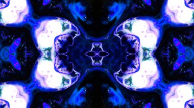 Soyut boya fırça mürekkep patlayabilir formanın düzgün kavramı simetrik desen süs dekoratif Kaleidoscope hareketi geometrik daire ve yıldız şekiller