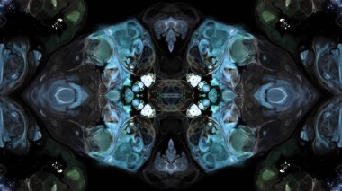 Soyut boya fırça mürekkep patlayabilir formanın düzgün kavramı simetrik desen süs dekoratif Kaleidoscope hareketi geometrik daire ve yıldız şekiller