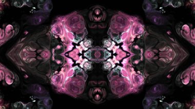 Soyut boya fırça mürekkep patlayabilir formanın düzgün kavramı simetrik desen süs dekoratif Kaleidoscope hareketi geometrik daire ve yıldız şekiller