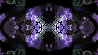 Soyut boya fırça mürekkep patlayabilir formanın düzgün kavramı simetrik desen süs dekoratif Kaleidoscope hareketi geometrik daire ve yıldız şekiller