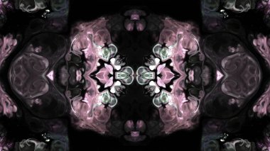 Soyut boya fırça mürekkep patlayabilir formanın düzgün kavramı simetrik desen süs dekoratif Kaleidoscope hareketi geometrik daire ve yıldız şekiller