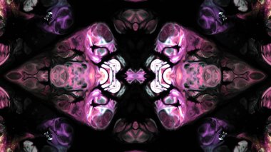 Soyut boya fırça mürekkep patlayabilir formanın düzgün kavramı simetrik desen süs dekoratif Kaleidoscope hareketi geometrik daire ve yıldız şekiller