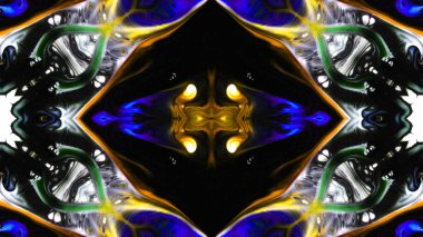 Soyut boya fırça mürekkep patlayabilir formanın düzgün kavramı simetrik desen süs dekoratif Kaleidoscope hareketi geometrik daire ve yıldız şekiller