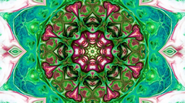 Soyut boya fırça mürekkep patlayabilir formanın düzgün kavramı simetrik desen süs dekoratif Kaleidoscope hareketi geometrik daire ve yıldız şekiller