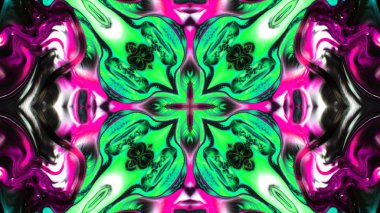 Soyut boya fırça mürekkep patlayabilir formanın düzgün kavramı simetrik desen süs dekoratif Kaleidoscope hareketi geometrik daire ve yıldız şekiller