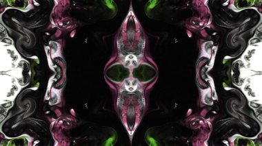 Soyut boya fırça mürekkep patlayabilir formanın düzgün kavramı simetrik desen süs dekoratif Kaleidoscope hareketi geometrik daire ve yıldız şekiller