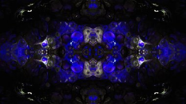 Soyut boya fırça mürekkep patlayabilir formanın düzgün kavramı simetrik desen süs dekoratif Kaleidoscope hareketi geometrik daire ve yıldız şekiller