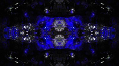 Soyut boya fırça mürekkep patlayabilir formanın düzgün kavramı simetrik desen süs dekoratif Kaleidoscope hareketi geometrik daire ve yıldız şekiller