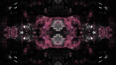 Soyut boya fırça mürekkep patlayabilir formanın düzgün kavramı simetrik desen süs dekoratif Kaleidoscope hareketi geometrik daire ve yıldız şekiller