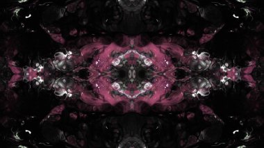 Soyut boya fırça mürekkep patlayabilir formanın düzgün kavramı simetrik desen süs dekoratif Kaleidoscope hareketi geometrik daire ve yıldız şekiller