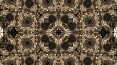 Soyut boya fırça mürekkep patlayabilir formanın düzgün kavramı simetrik desen süs dekoratif Kaleidoscope hareketi geometrik daire ve yıldız şekiller