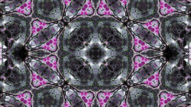 Soyut boya fırça mürekkep patlayabilir formanın düzgün kavramı simetrik desen süs dekoratif Kaleidoscope hareketi geometrik daire ve yıldız şekiller