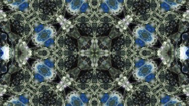 Soyut boya fırça mürekkep patlayabilir formanın düzgün kavramı simetrik desen süs dekoratif Kaleidoscope hareketi geometrik daire ve yıldız şekiller