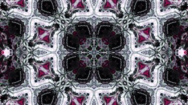 Soyut boya fırça mürekkep patlayabilir formanın düzgün kavramı simetrik desen süs dekoratif Kaleidoscope hareketi geometrik daire ve yıldız şekiller